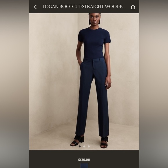 NWT! Banana Republic Women’s Navy Logan Bootcut Trouser Fit Pants - Multiple - Picture 2 of 5